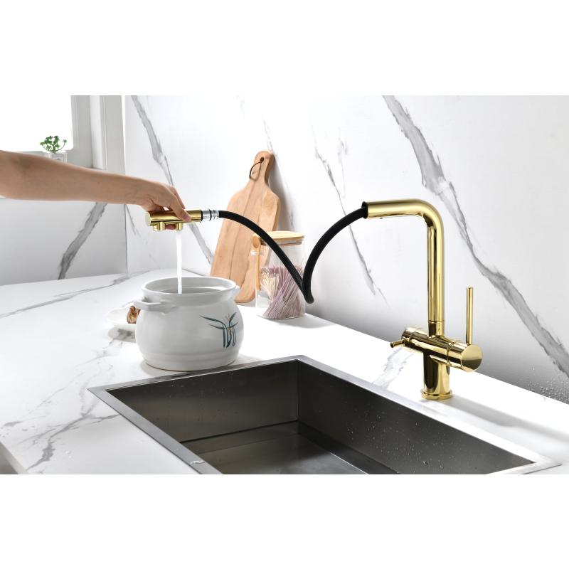 Смеситель для кухни Paulmark Serpentine Se213222-G Золото