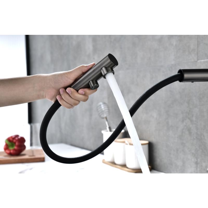 Смеситель для кухни Paulmark Serpentine Se213222-GM Вороненая сталь