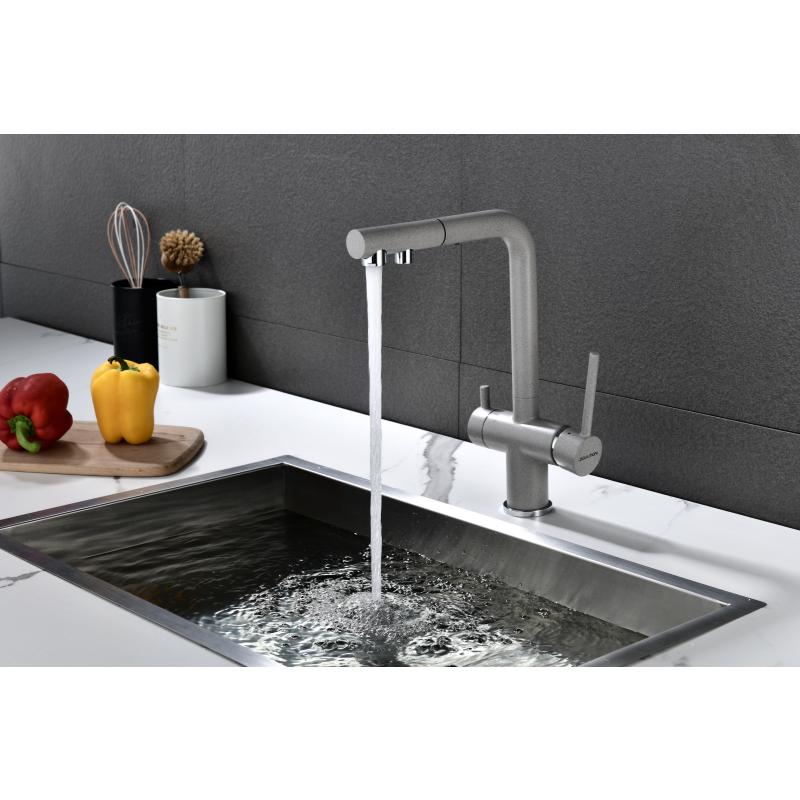 Смеситель для кухни Paulmark Serpentine Se213222-DG Графит