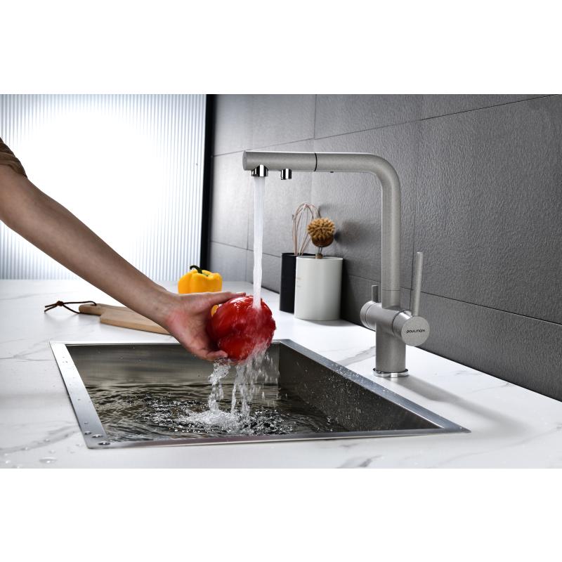 Смеситель для кухни Paulmark Serpentine Se213222-DG Графит