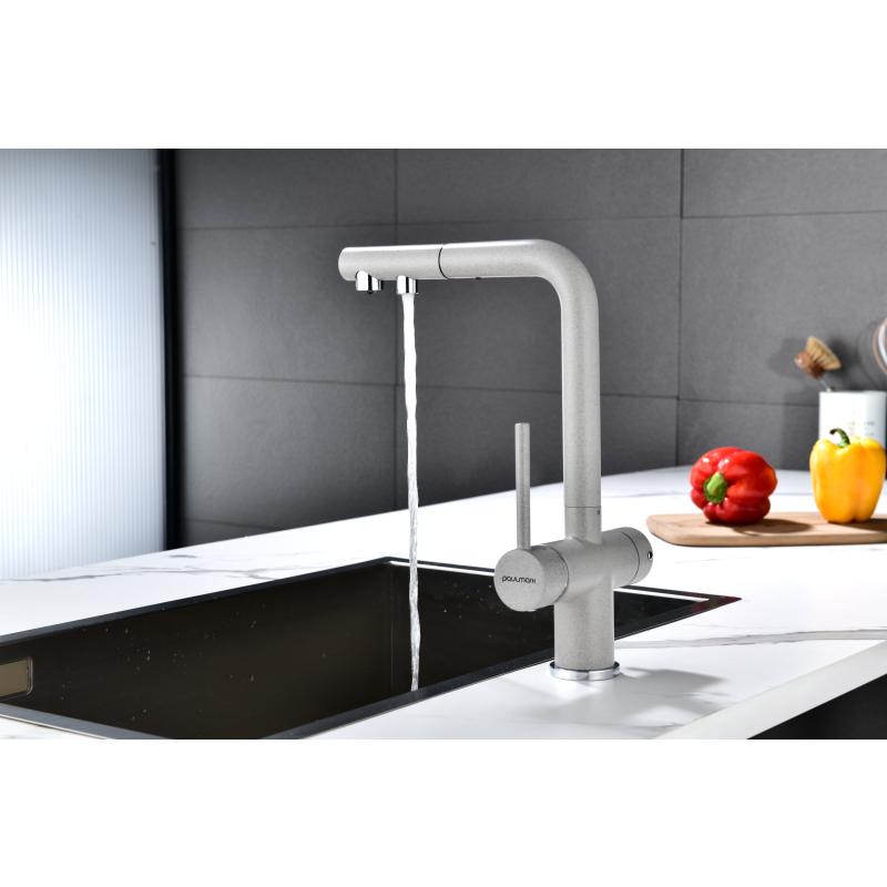 Смеситель для кухни Paulmark Serpentine Se213222-DG Графит