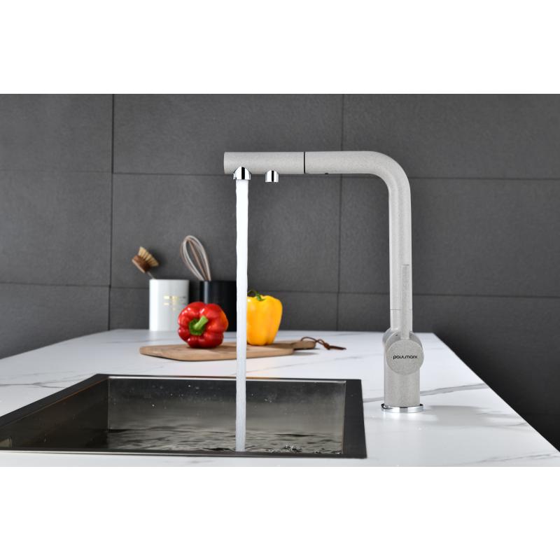 Смеситель для кухни Paulmark Serpentine Se213222-DG Графит