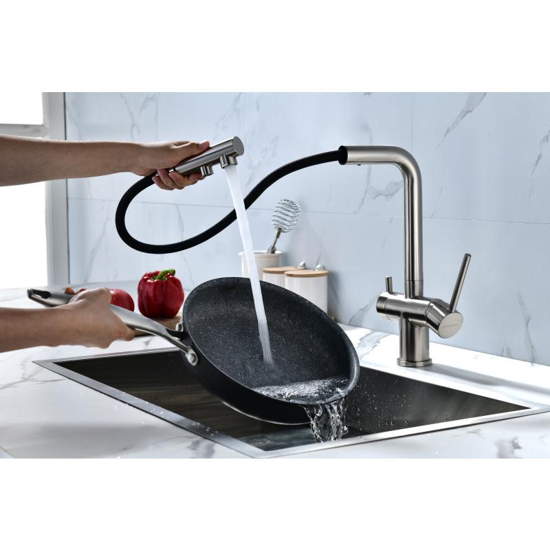 Смеситель для кухни Paulmark Serpentine Se213222-NI Никель