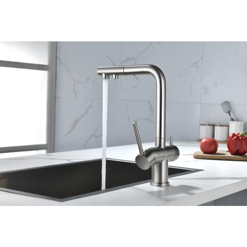 Смеситель для кухни Paulmark Serpentine Se213222-NI Никель