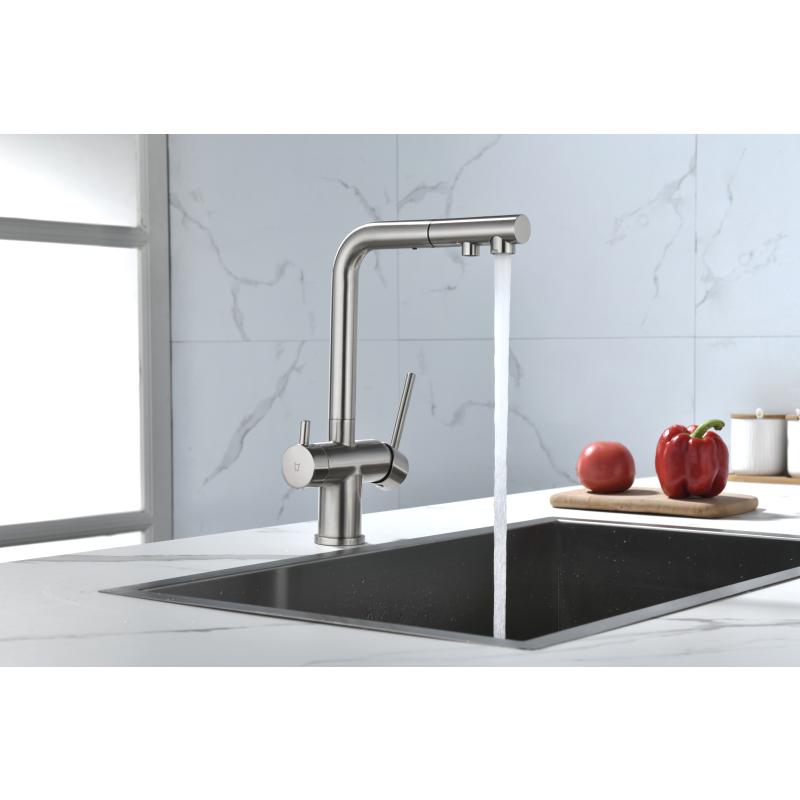 Смеситель для кухни Paulmark Serpentine Se213222-NI Никель