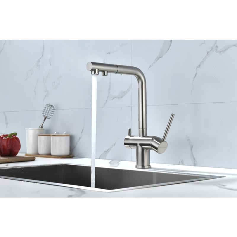 Смеситель для кухни Paulmark Serpentine Se213222-NI Никель