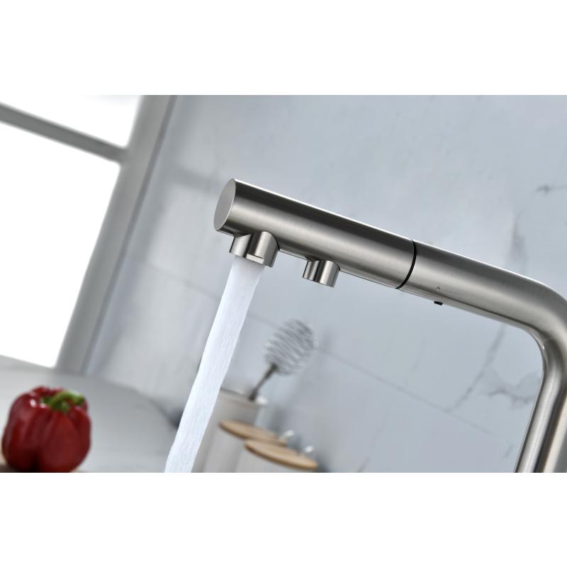 Смеситель для кухни Paulmark Serpentine Se213222-NI Никель