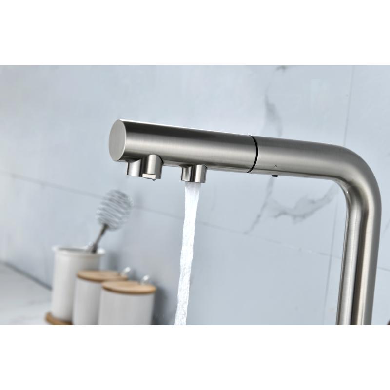 Смеситель для кухни Paulmark Serpentine Se213222-NI Никель