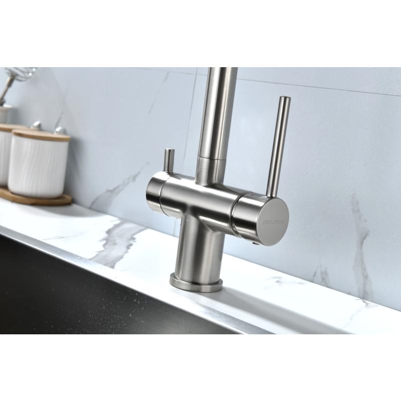 Смеситель для кухни Paulmark Serpentine Se213222-NI Никель