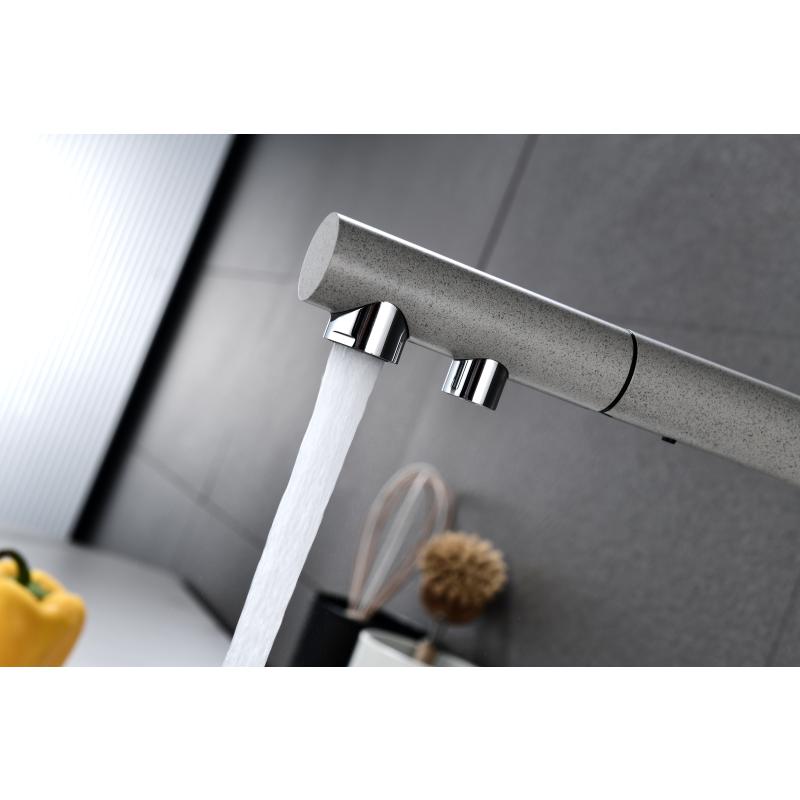 Смеситель для кухни Paulmark Serpentine Se213222-GR Серый