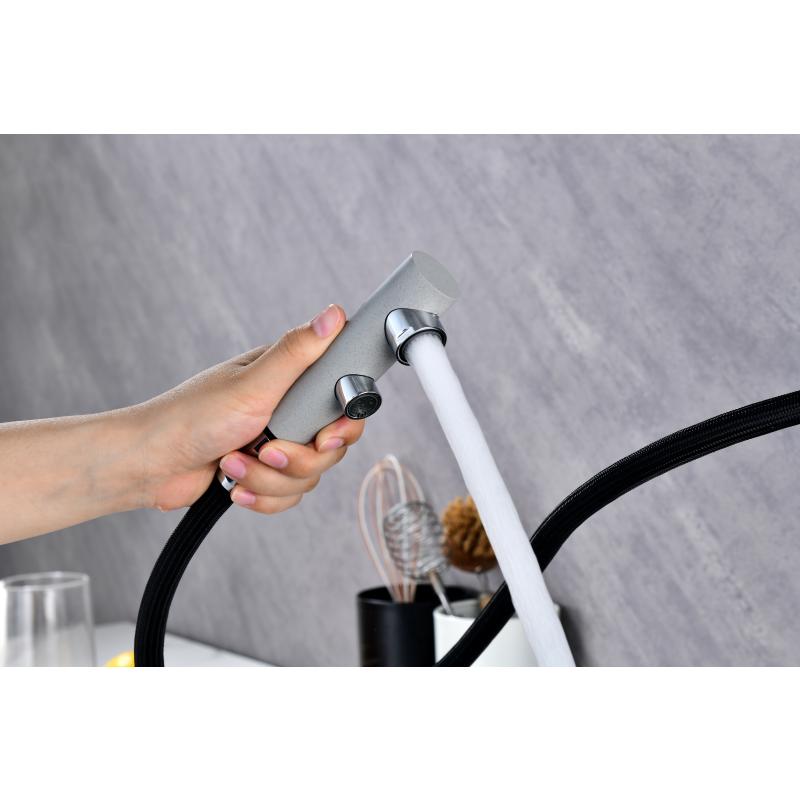 Смеситель для кухни Paulmark Serpentine Se213222-GRS Серый дым