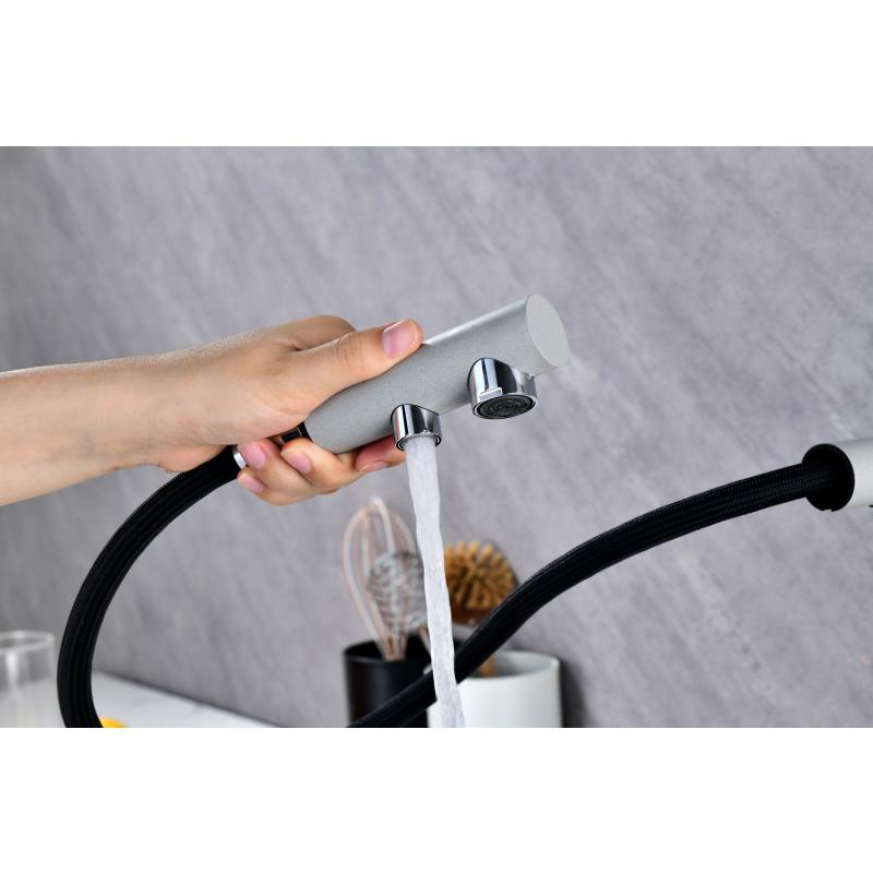 Смеситель для кухни Paulmark Serpentine Se213222-GRS Серый дым