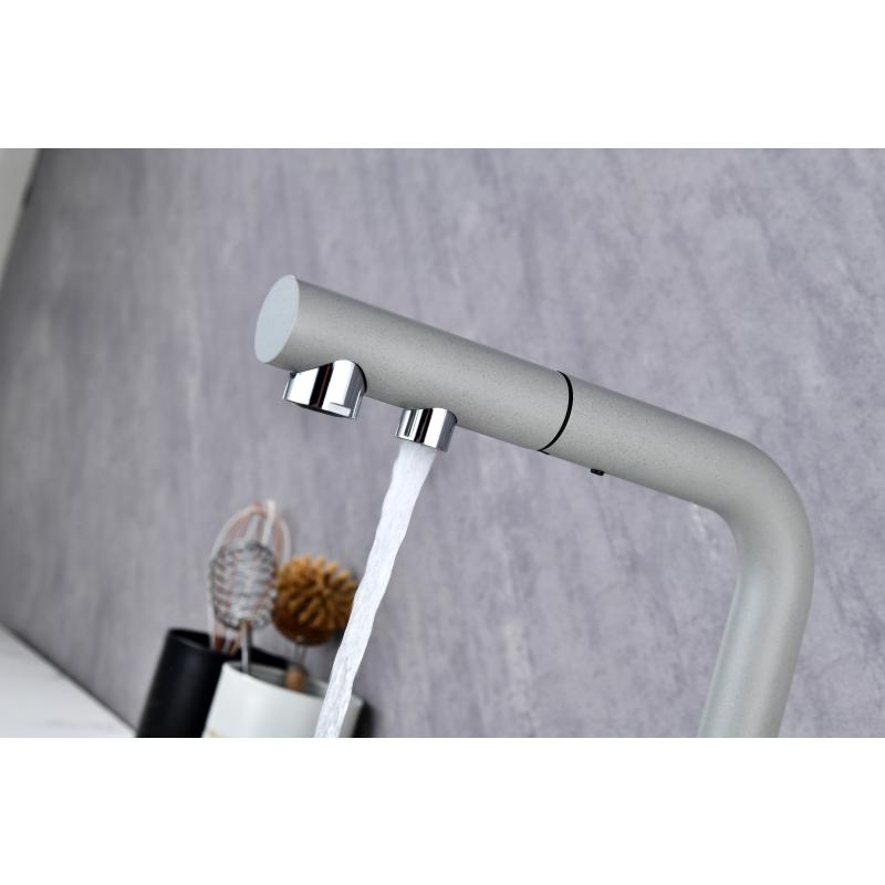 Смеситель для кухни Paulmark Serpentine Se213222-GRS Серый дым