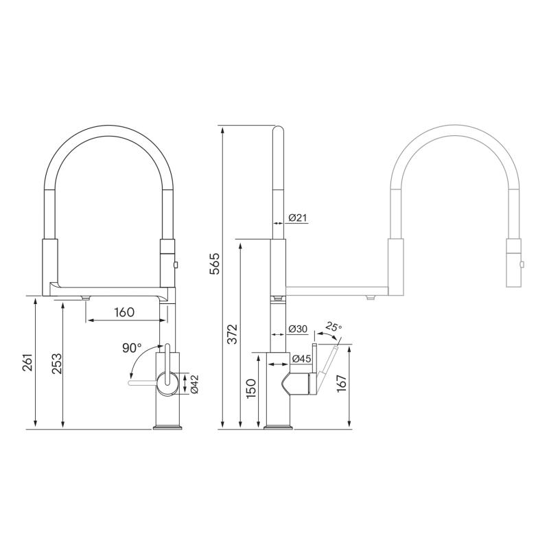 Смеситель для кухни Paulmark Tornado To213402-431 Белый матовый