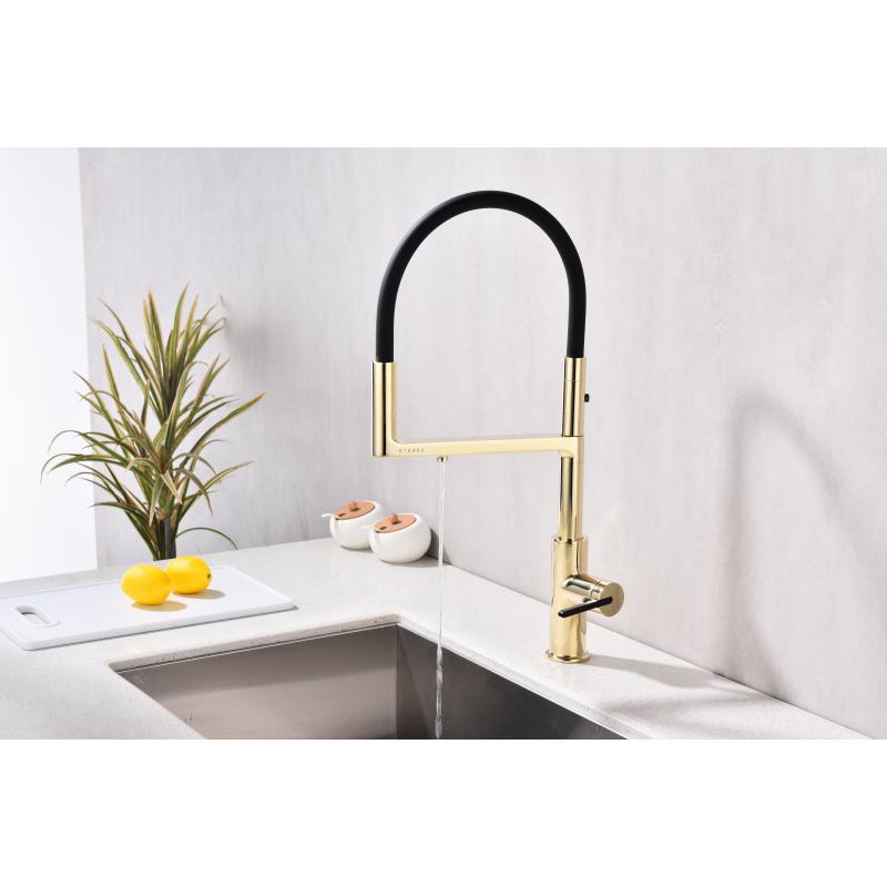 Смеситель для кухни Paulmark Tornado To213402-G Золото