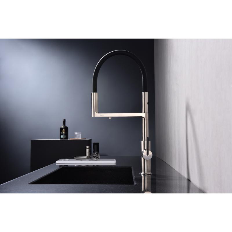 Смеситель для кухни Paulmark Tornado To213402-NI Никель