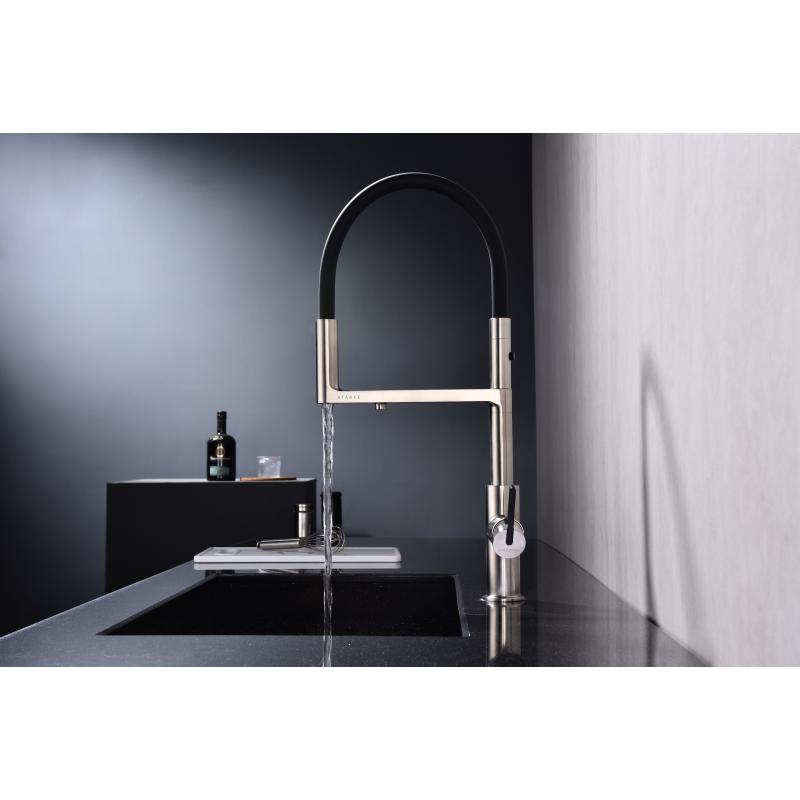 Смеситель для кухни Paulmark Tornado To213402-NI Никель