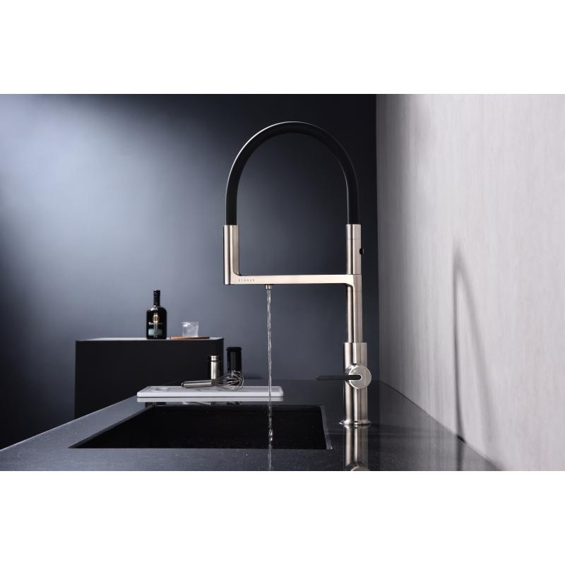 Смеситель для кухни Paulmark Tornado To213402-NI Никель