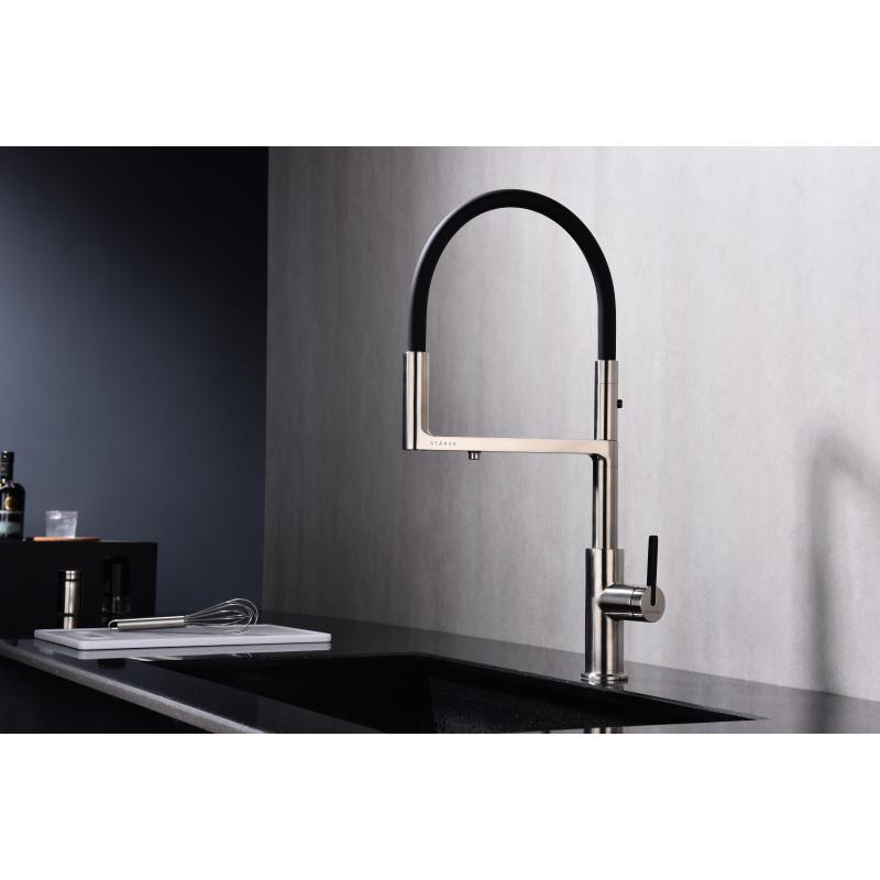 Смеситель для кухни Paulmark Tornado To213402-NI Никель