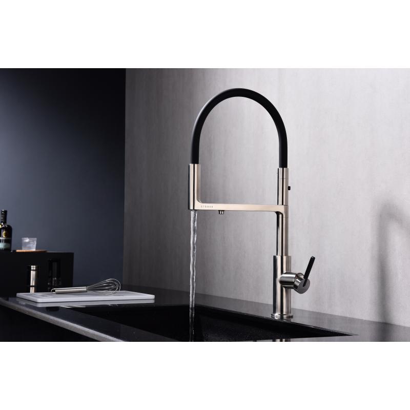 Смеситель для кухни Paulmark Tornado To213402-NI Никель