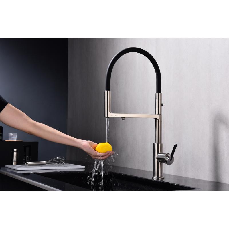 Смеситель для кухни Paulmark Tornado To213402-NI Никель