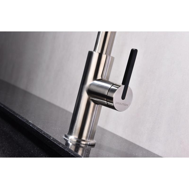 Смеситель для кухни Paulmark Tornado To213402-NI Никель