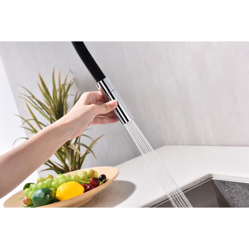 Смеситель для кухни Paulmark Tornado To213402-CR Хром Черный