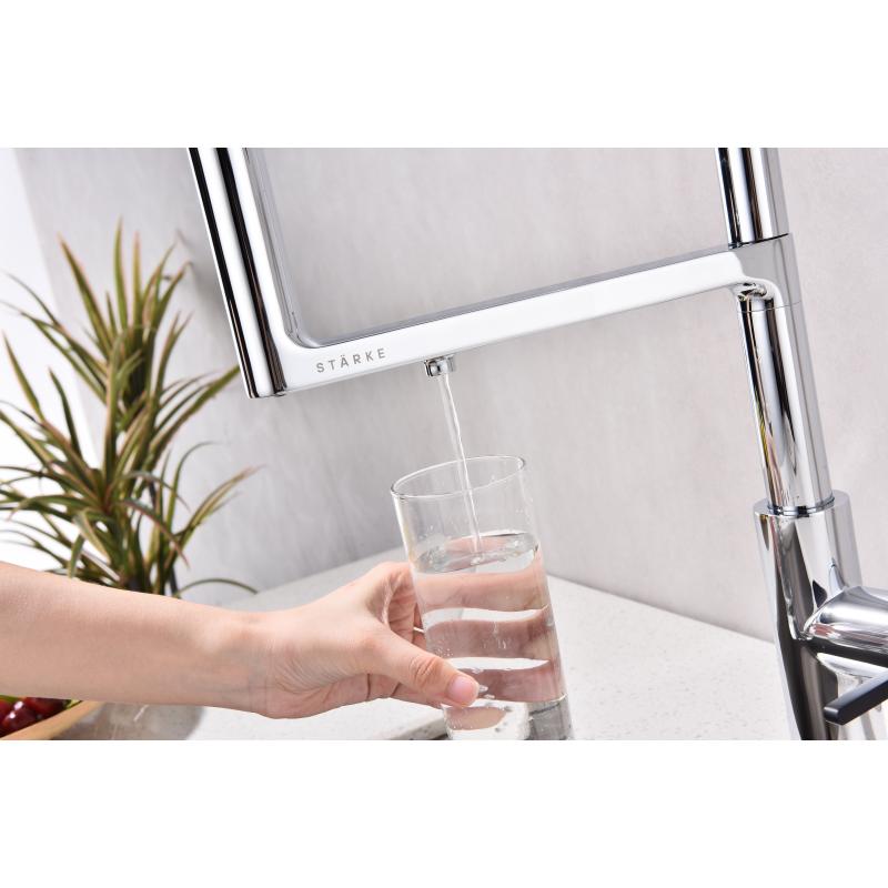 Смеситель для кухни Paulmark Tornado To213402-CR Хром Черный