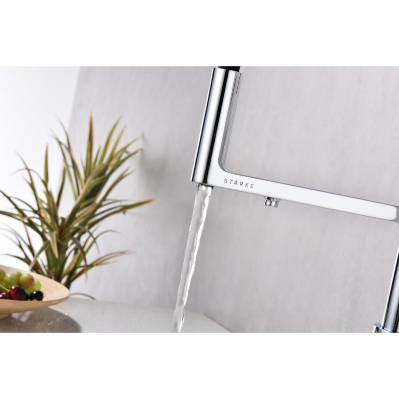 Смеситель для кухни Paulmark Tornado To213402-CR Хром Черный