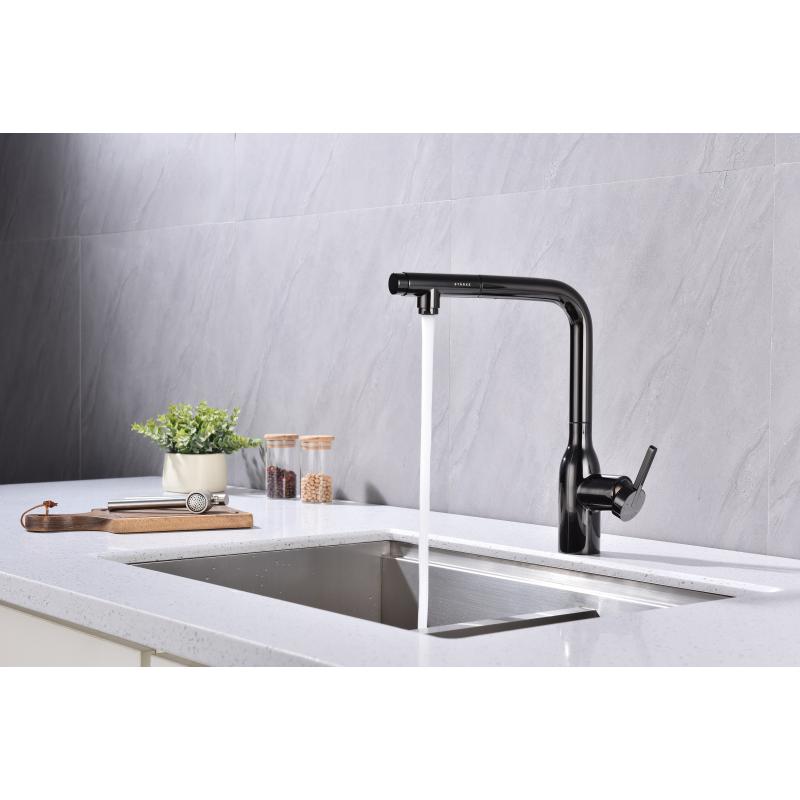 Смеситель для кухни Paulmark Viper Vi213105-GB Черный глянцевый