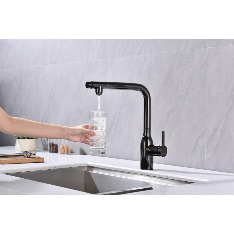 Смеситель для кухни Paulmark Viper Vi213105-GB Черный глянцевый