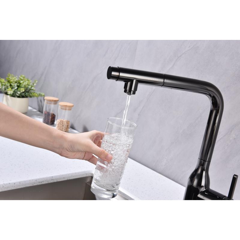 Смеситель для кухни Paulmark Viper Vi213105-GB Черный глянцевый