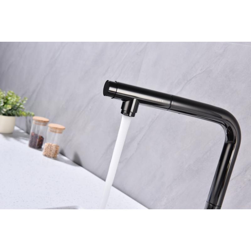 Смеситель для кухни Paulmark Viper Vi213105-GB Черный глянцевый