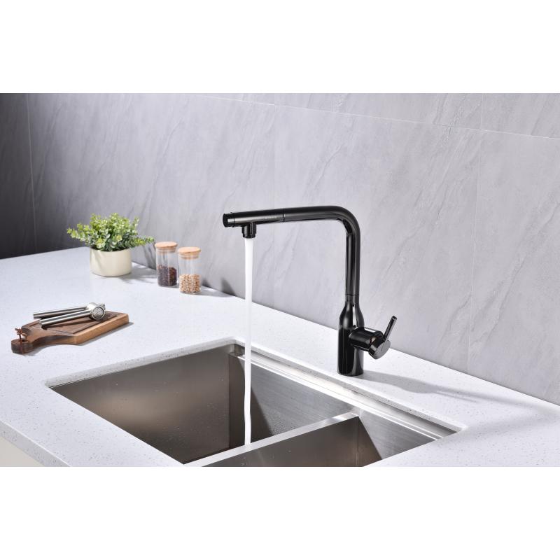 Смеситель для кухни Paulmark Viper Vi213105-GB Черный глянцевый