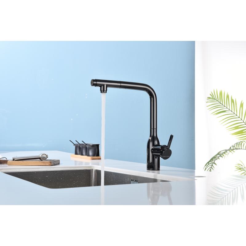 Смеситель для кухни Paulmark Viper Vi213105-GB Черный глянцевый