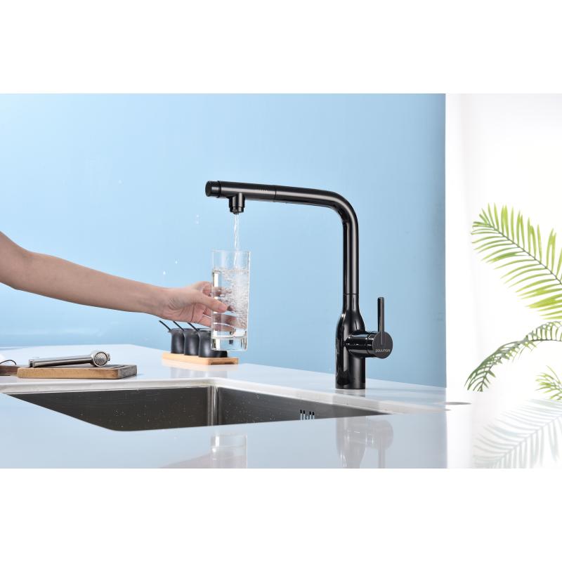 Смеситель для кухни Paulmark Viper Vi213105-GB Черный глянцевый