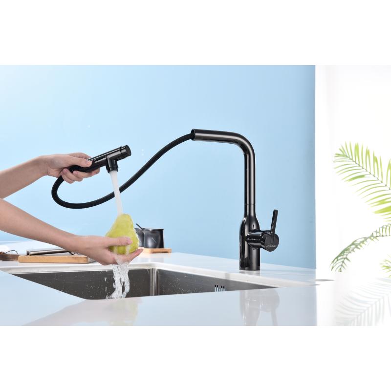 Смеситель для кухни Paulmark Viper Vi213105-GB Черный глянцевый