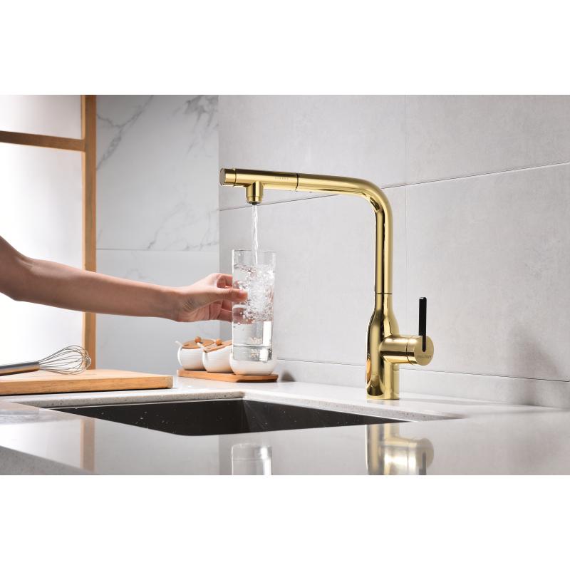 Смеситель для кухни Paulmark Viper Vi213105-G Золото