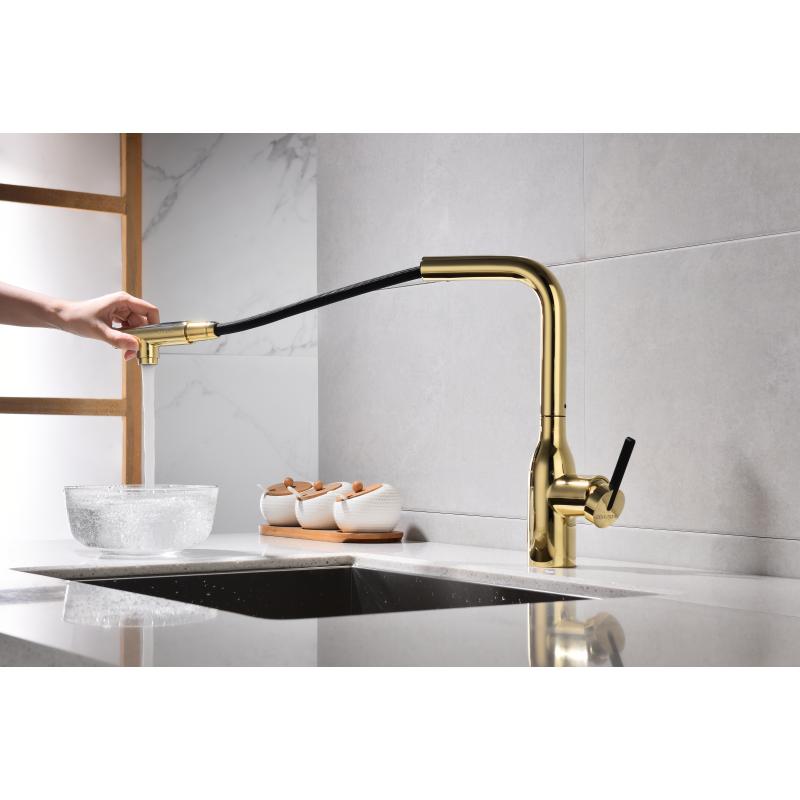 Смеситель для кухни Paulmark Viper Vi213105-G Золото