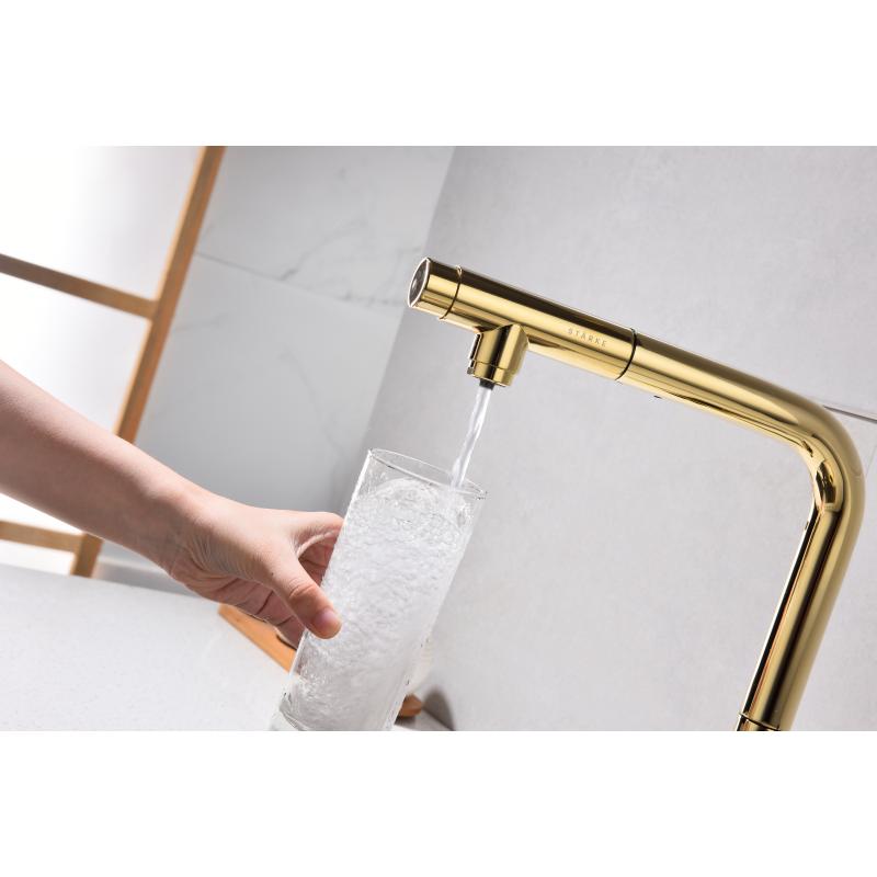 Смеситель для кухни Paulmark Viper Vi213105-G Золото