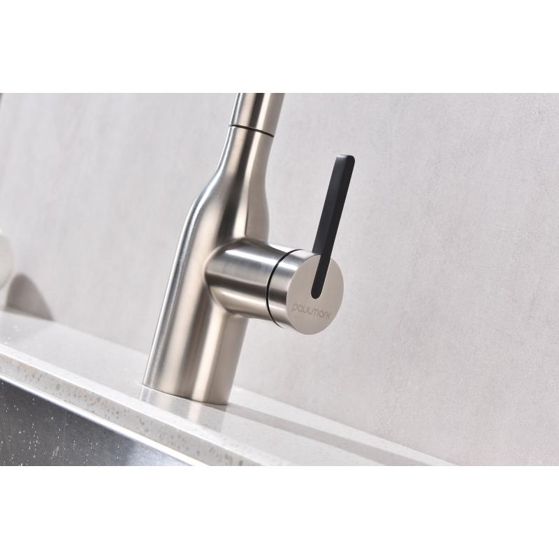 Смеситель для кухни Paulmark Viper Vi213105-NI Никель
