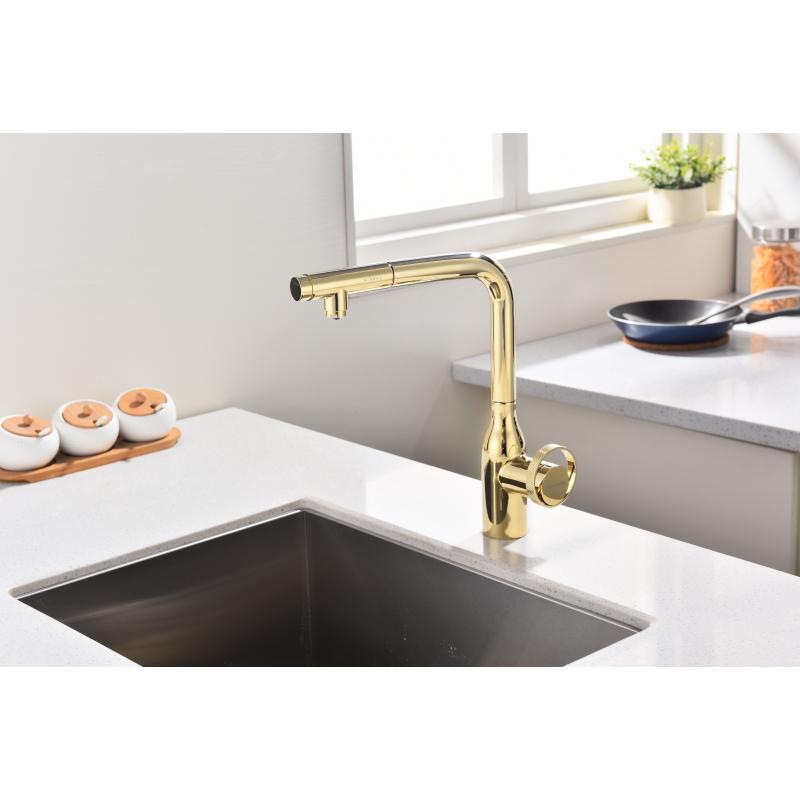 Смеситель для кухни Paulmark Urban Ur213104-G Золото