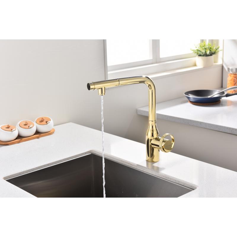 Смеситель для кухни Paulmark Urban Ur213104-G Золото