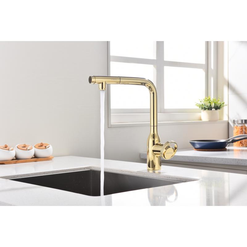 Смеситель для кухни Paulmark Urban Ur213104-G Золото