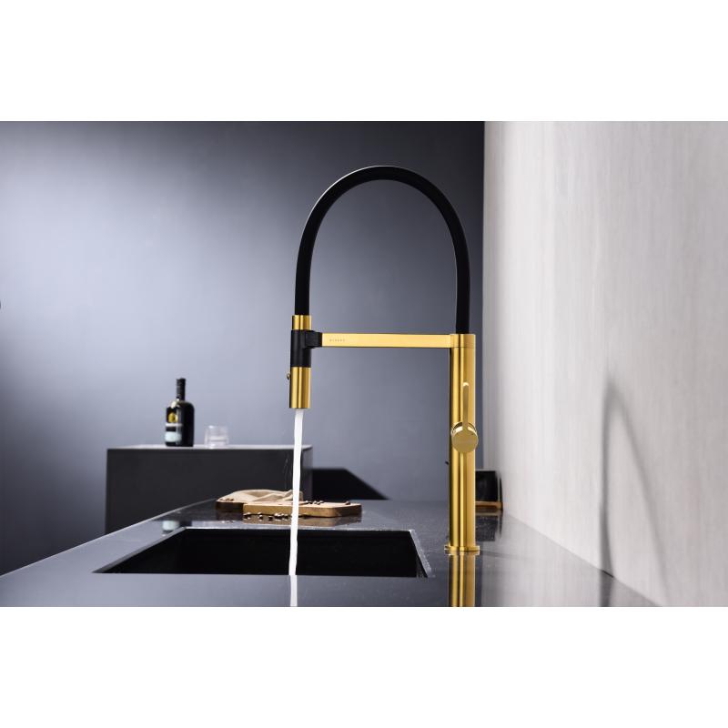 Смеситель для кухни Paulmark Leader Le214101-BG Брашированное золото