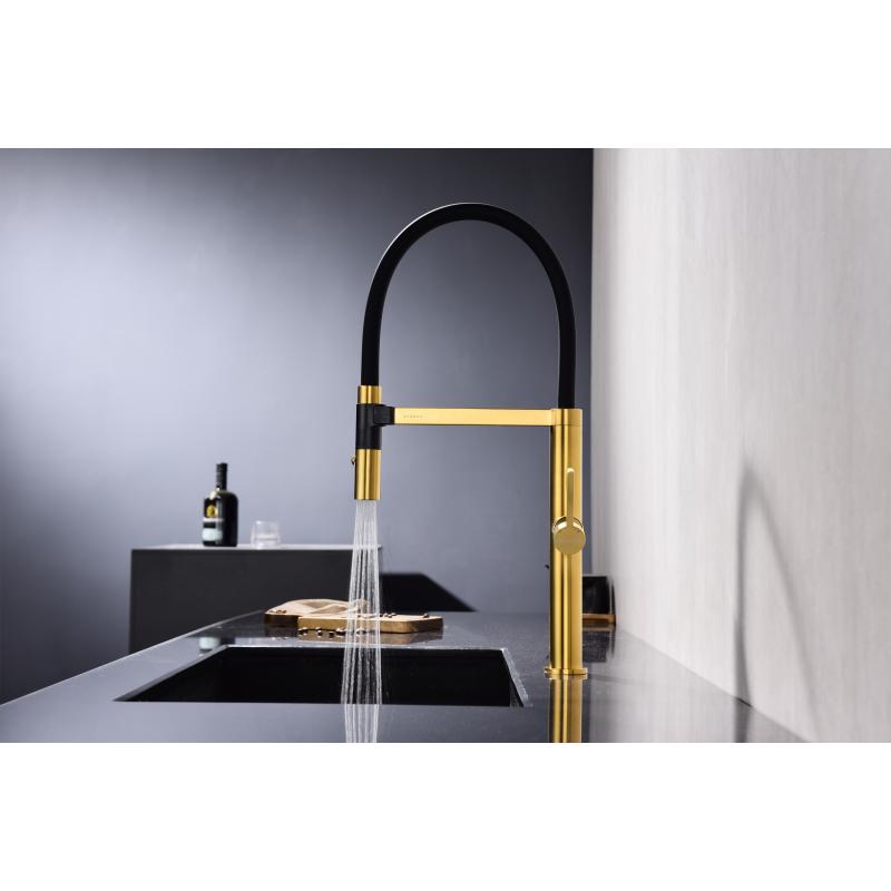 Смеситель для кухни Paulmark Leader Le214101-BG Брашированное золото