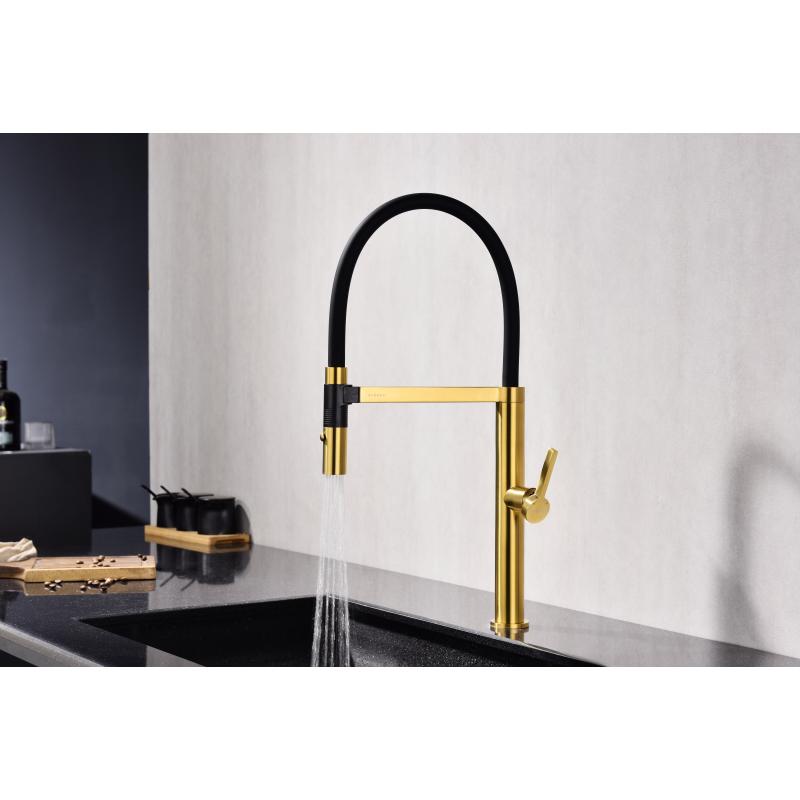 Смеситель для кухни Paulmark Leader Le214101-BG Брашированное золото