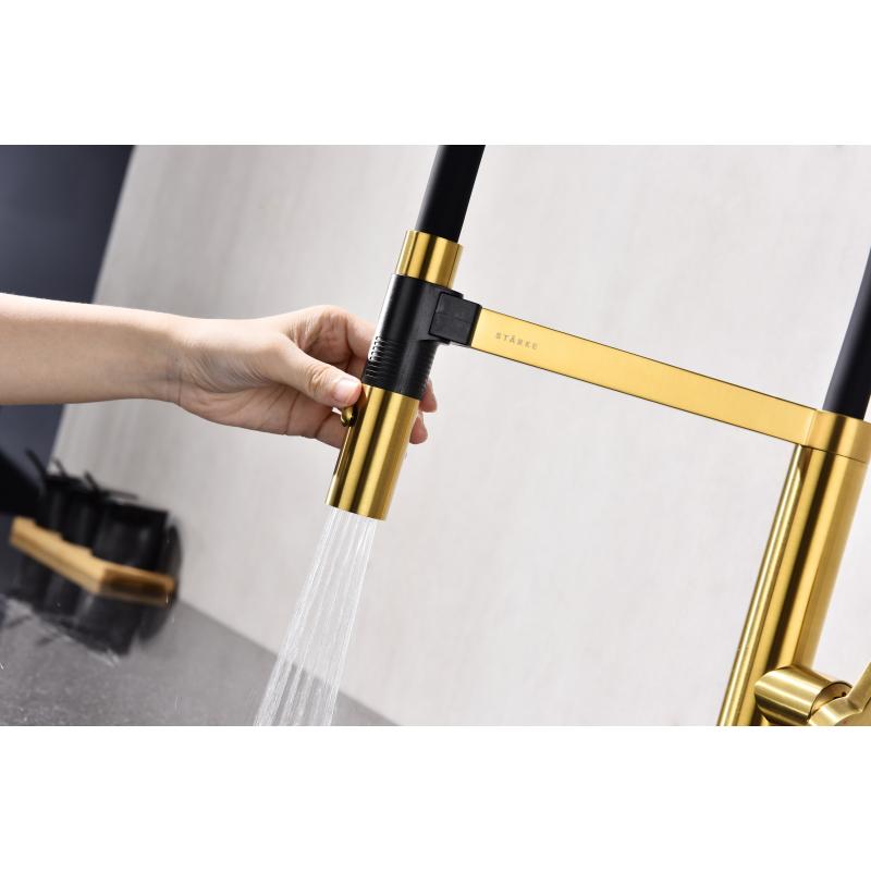 Смеситель для кухни Paulmark Leader Le214101-BG Брашированное золото