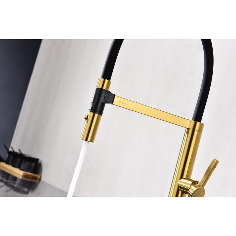 Смеситель для кухни Paulmark Leader Le214101-BG Брашированное золото