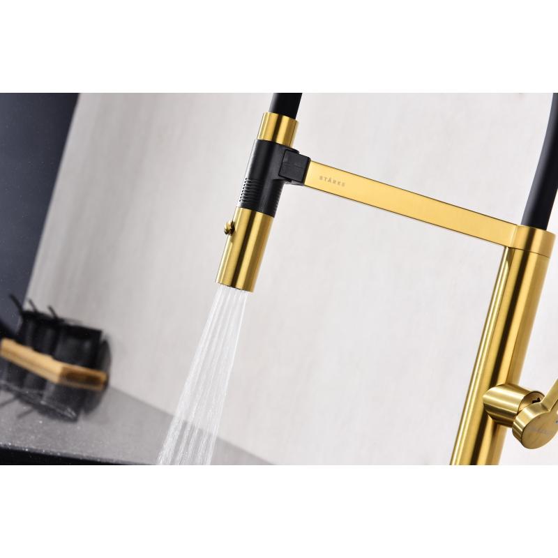 Смеситель для кухни Paulmark Leader Le214101-BG Брашированное золото